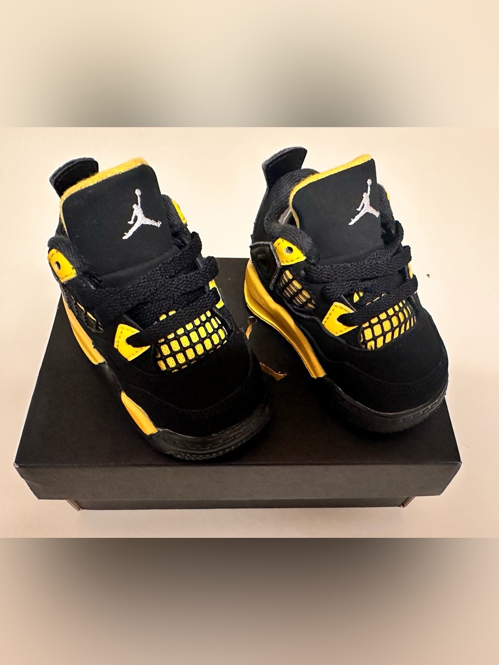 Nike Kids' Air Jordan 4 Low Black and Yellow Sneakers